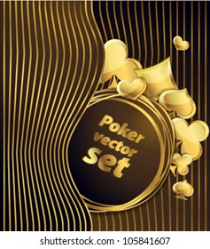 Gambling illustration with playing cards elements. Vector.
