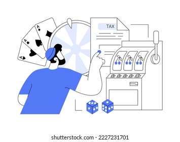 Gambling income abstract concept vector illustration. Taxation of gambling winning, legal wagers operations, prize market value, online casino money slot, professional gambler abstract metaphor.