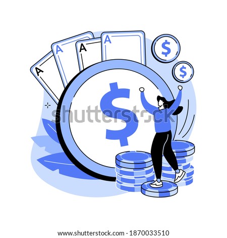 Gambling income abstract concept vector illustration. Taxation of gambling winning, legal wagers operations, prize market value, online casino money slot, professional gambler abstract metaphor.