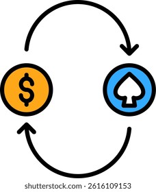 Gambling Line Filled Vector Icon Design