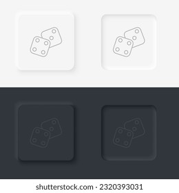 Gambling luck dices retro. Neumorphic style button line icon