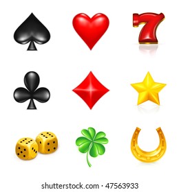 Gambling And Luck, icon set