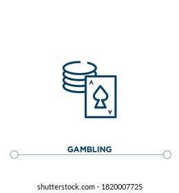 gambling outline vector icon. simple element illustration. gambling outline icon from editable entertainment concept. can be used for web and mobile
