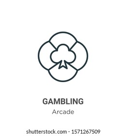 Gambling outline vector icon. Thin line black gambling icon, flat vector simple element illustration from editable entertainment concept isolated on white background