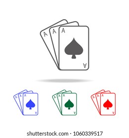 Gambling playing cards icon. Elements of human weakness and addiction multi colored icons. Premium quality graphic design icon. Simple icon for websites, web design, mobile app on white background
