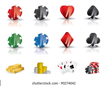 Gambling - poker icon set