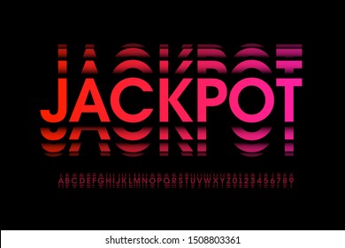 Gambling roulette style font design, alphabet letters and numbers, vector illustration