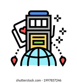 gambling tourism color icon vector. gambling tourism sign. isolated symbol illustration