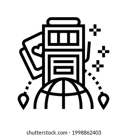gambling tourism line icon vector. gambling tourism sign. isolated contour symbol black illustration