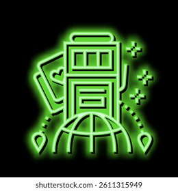 gambling tourism neon light sign vector. gambling tourism illustration