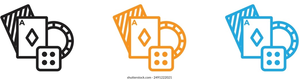 Glücksspiel-Vektorgrafik-Logo-Set-Kollektion für Web App UI