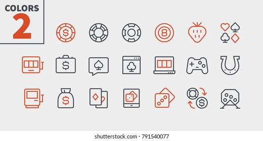 Gambling View Outlined Pixel Perfect Well-crafted Vector Thin Line Icons 48x48 Ready for 24x24 Grid for Web Graphics and Apps with Editable Stroke. Simple Minimal Pictogram
