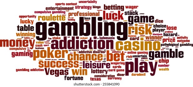 Gambling word cloud concept. Vector illustration
