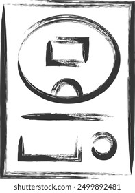 Gambling-related brush-drawn single item pachinko illustration