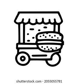 gamburger trade cart line vector doodle simple icon
