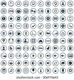 game 100 icons universal set for web and mobile