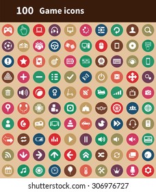 game 100 icons universal set for web and mobile