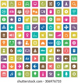 game 100 icons universal set for web and mobile
