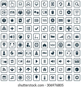 game 100 icons universal set for web and mobile
