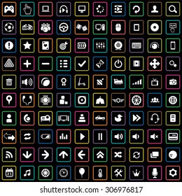 game 100 icons universal set for web and mobile
