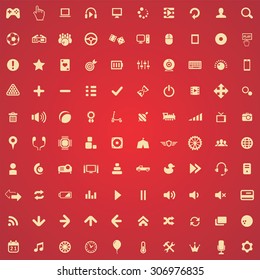 game 100 icons universal set for web and mobile
