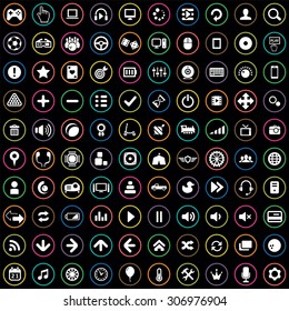 game 100 icons universal set for web and mobile
