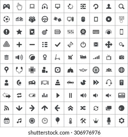 game 100 icons universal set for web and mobile