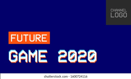 game 2020 pixel concept title video cover thumbnails vector