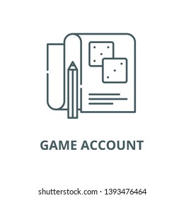 Game account vector line icon, linear concept, outline sign, symbol