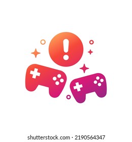 Game addiction icon with gamepads