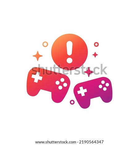 Game addiction icon with gamepads