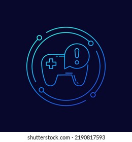 Game addiction line vector icon