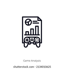 Game Analysis icon. Outline style icon design isolated on white background