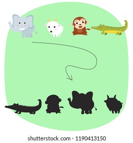 Game - animals associated with connecting lines
Vector illustrations