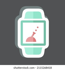 Juego App Sticker en moda aislado en fondo negro