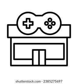 game arcade building icon in line