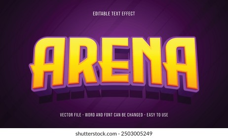 Game arena 3d editable text effect