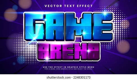 Game arena 3D text effect, editable text style and suitable for game assets.