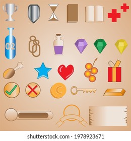 Game Asset Icons and Interfaces