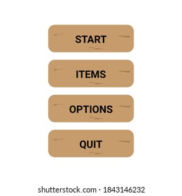 Game asset menu for 2d or 3d game.Vector game menu