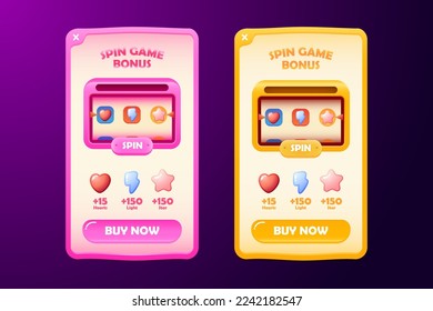 Game asset UI design cartoon element with elegant and colorful