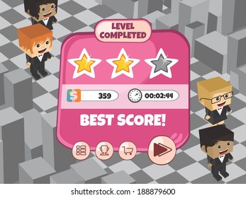 game assets block isometric cartoon character theme