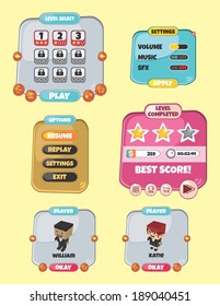 game assets block isometric cartoon character theme