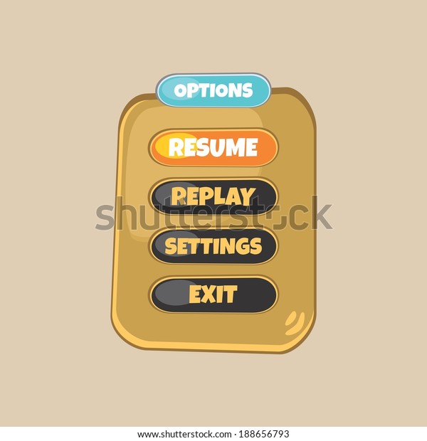 Game Assets Menu Template Stock Vector Royalty Free