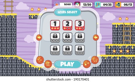game assets platform menu template