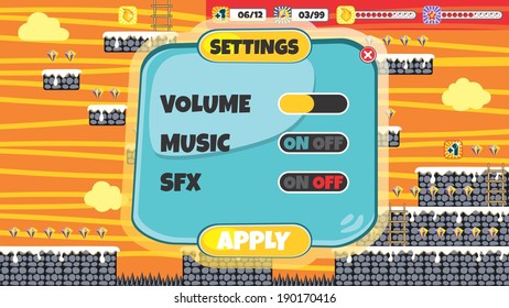 game assets platform menu template