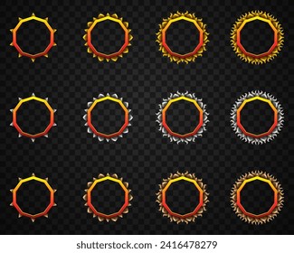 Game Avatar Banner Frames mit Bands wie Gold, Silber und Bronze Vintage für Spiele-UI-Designs
