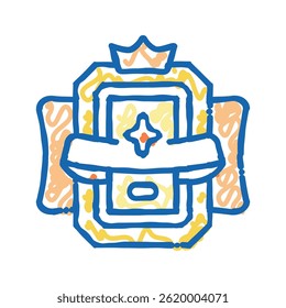game award with crown doodle icon sketch vector. game award with crown sign. isolated symbol illustration