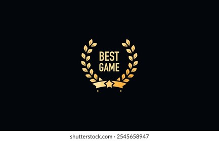 Game award nomination and winners  best video game - black and golden laurel vector icon