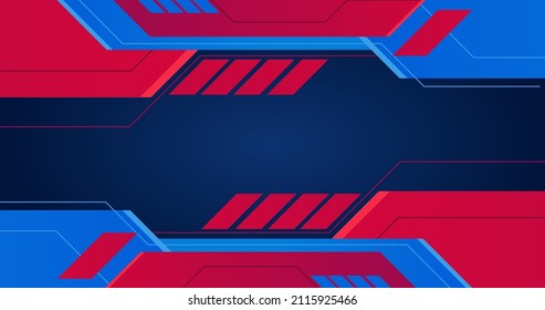 game background with abstract blue and red shapes. game technology concept with copy space area. suitable to be placed on content with that theme